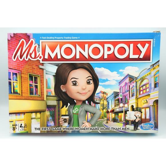 Ms. Monopoly Board Game by Hasbro Used Complete Game, Damaged Box - Picture 1 of 3